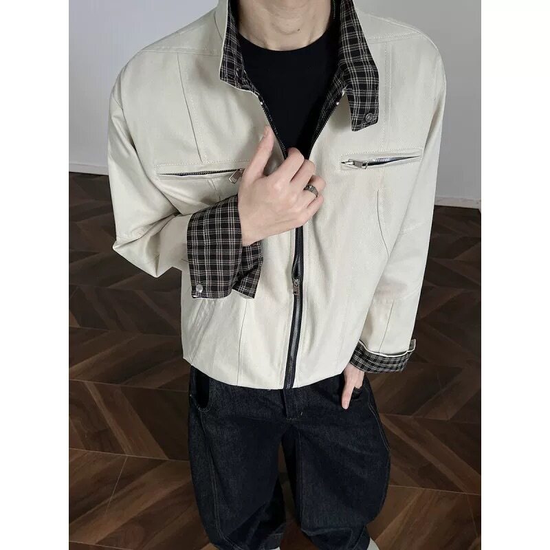 [001]夹克男水洗帆布休闲立领短宽工装外套A079-J380-P63,男装夹克,电商A079