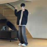 春季开衫卫衣宽松中性风情侣外衣A079-W03-P41【网络图2】，男装卫衣，电商A079