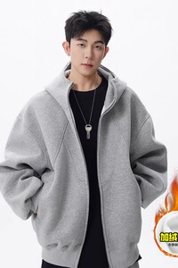 【001】5加绒硬挺boxy开衫卫衣男秋冬情侣外套A079-W821-P54图片