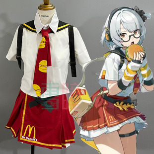 麦当劳联名cosplay服装   绝区零安比cos服 女装