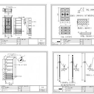 烟台家用实木定制酒柜鞋柜全套CAD图+工艺拆单生产CAD图