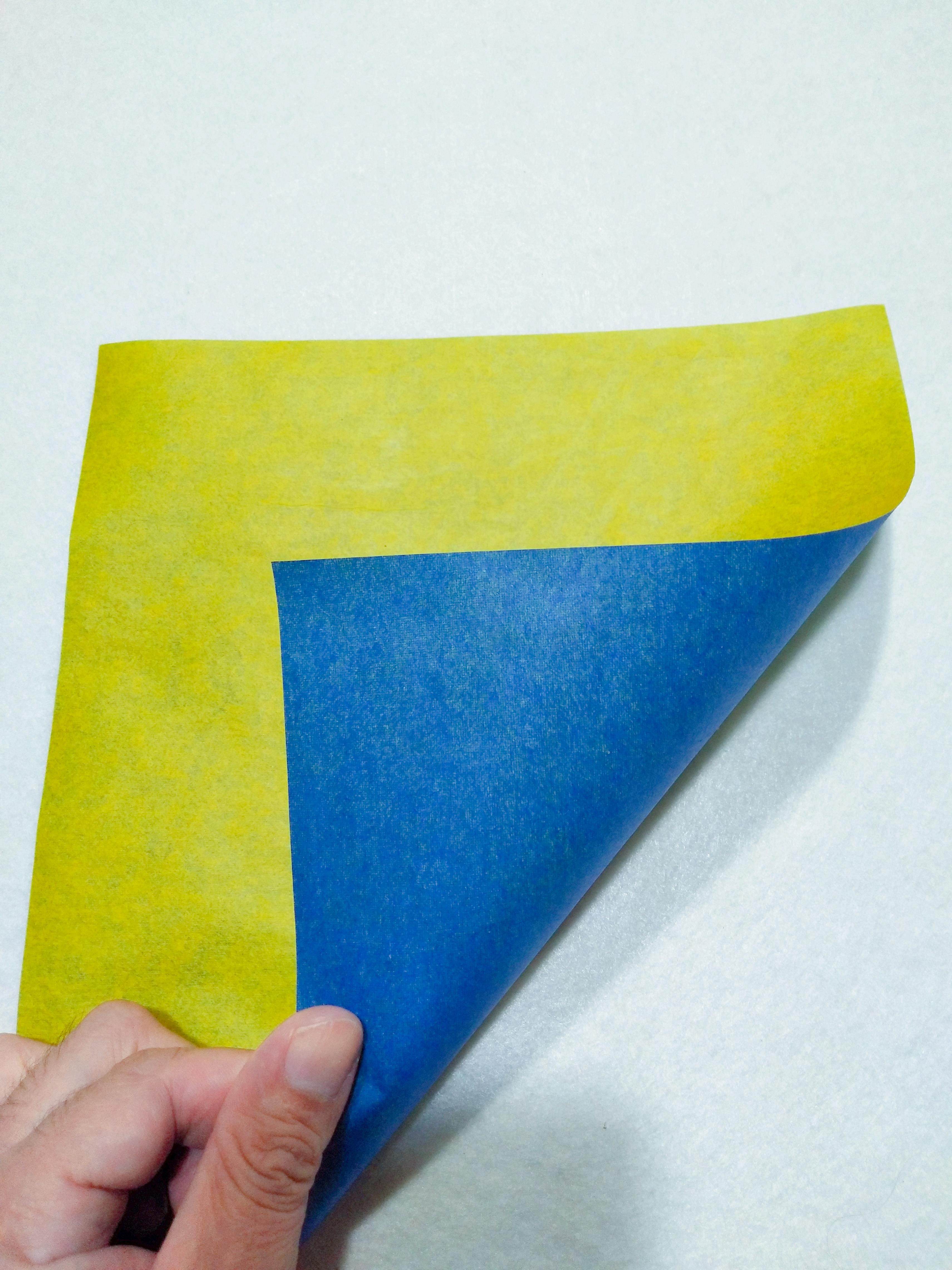【新品】手工双色纸  复合纸 蓝黄配色纸 45*45 50g