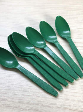 一次性勺子 冰粥勺 刨冰勺 沙冰勺 冰淇淋勺甜品勺绿色塑料勺CY01