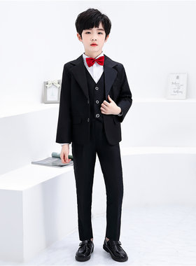 男童西服套小西装单排扣学院中小学生诗歌朗诵大合唱比赛礼服黑色