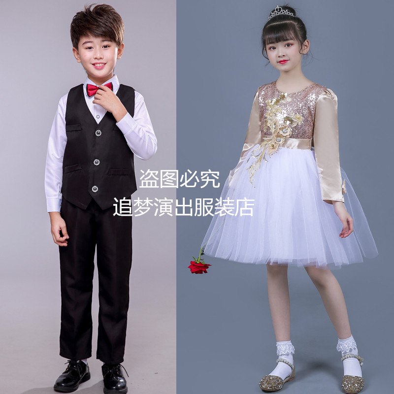 元旦男女童表演服装经典诗歌朗诵舞台大合唱口才快板演讲歌咏比赛图片