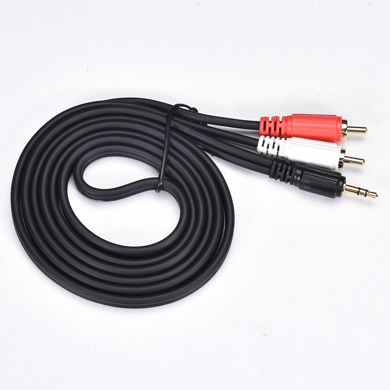 品牌发烧无氧铜3.5mm转RCA双莲花一分二手机电脑功放音频连接线