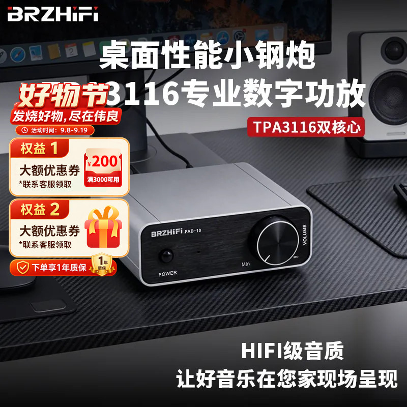 伟良音响 PAD-10大功率家用数字功放机hifi发烧级桌面小型纯后级