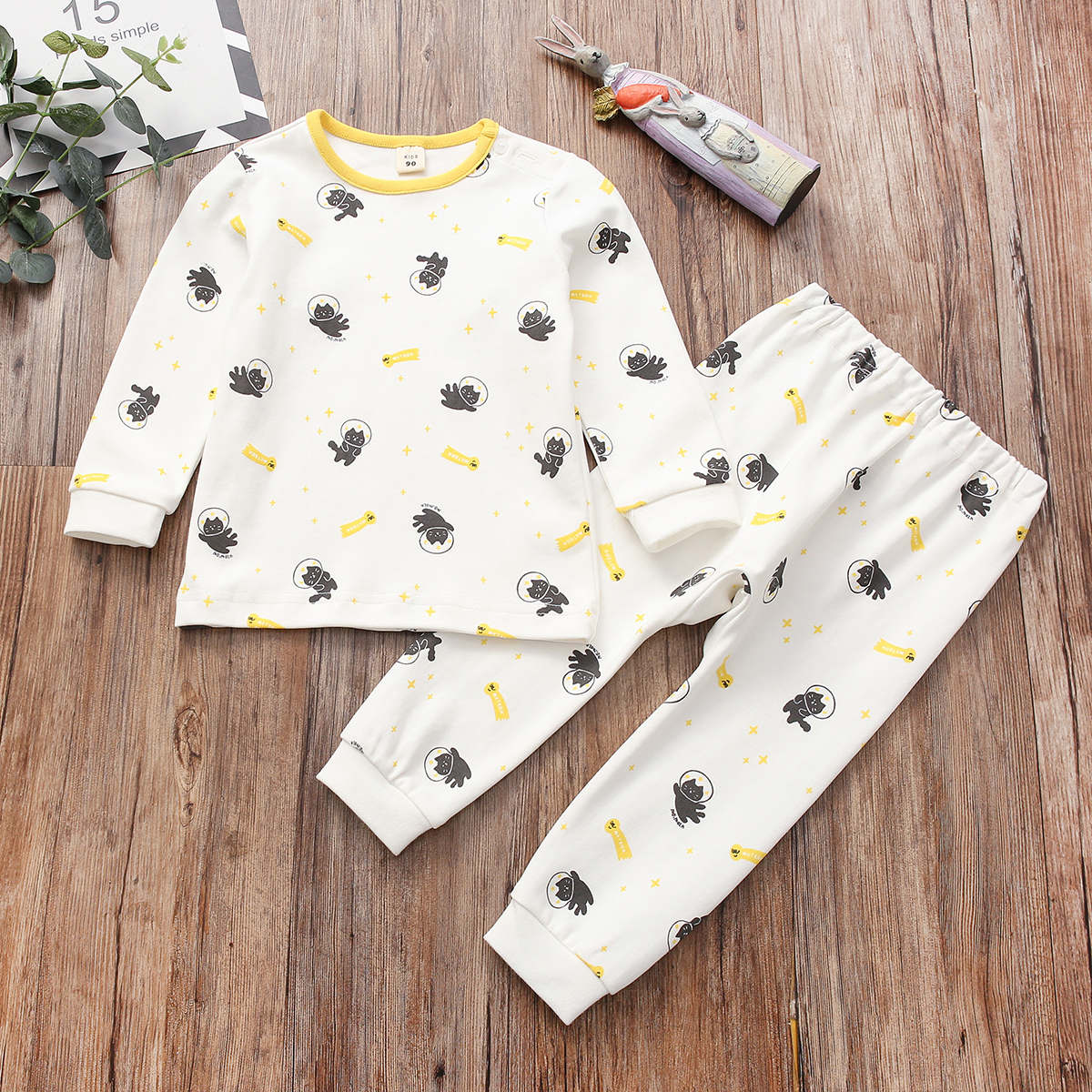 韩版童装 小云朵雨伞2025春秋款男女童纯棉内衣套装儿童家居服921