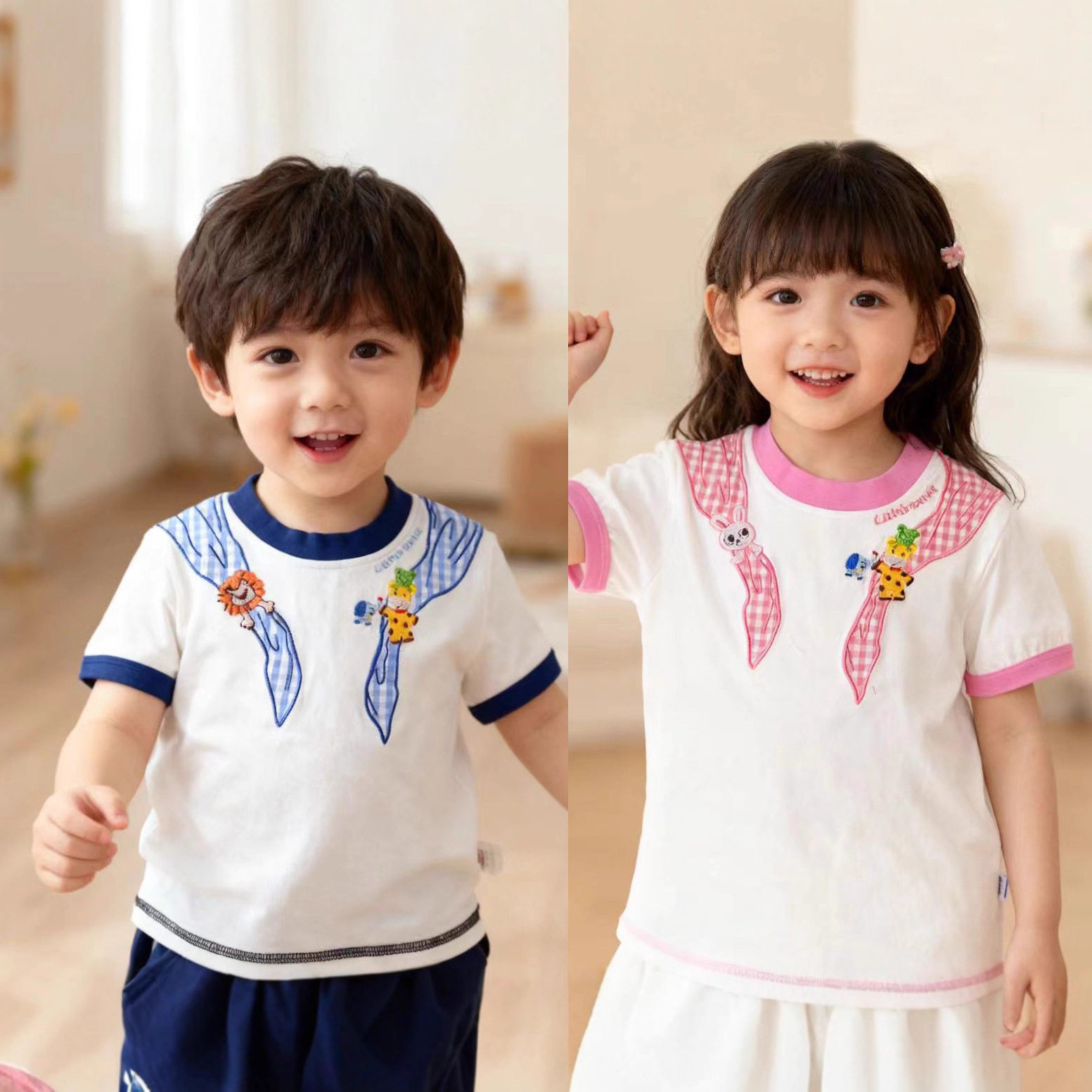 男童t恤短袖26年夏季新款儿童夏装上衣中小童卡通刺绣圆领短袖t恤,童装/婴儿装/亲子装,T恤,淘宝优惠券,粉丝福利购,淘宝优惠卷