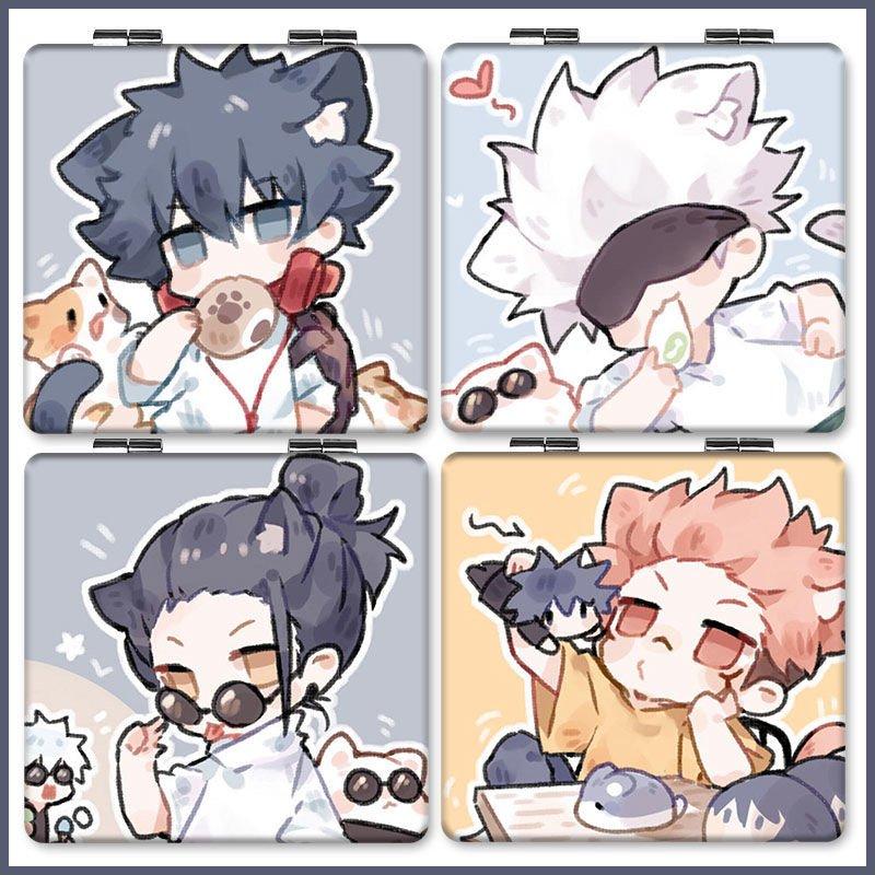 咒术回战便携小镜子虎杖悠仁伏黑惠五条悟狗卷棘补妆化妆双面镜子