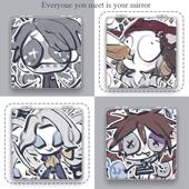 第五人格搞怪周边囚徒调酒师镜子学生迷你折叠双面镜随身化妆镜子