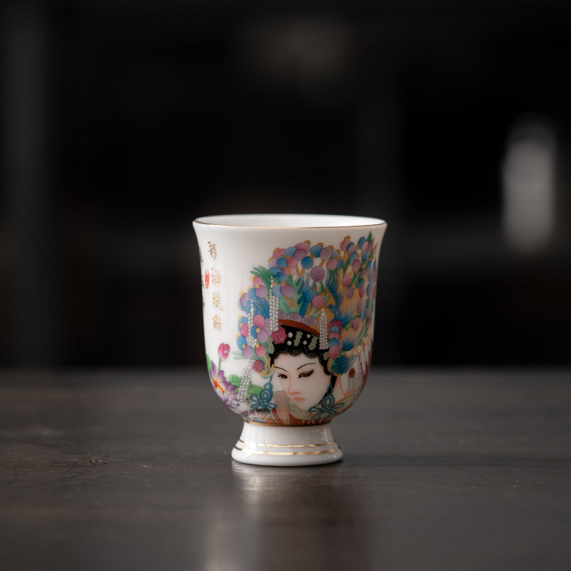 苏氏陶瓷sushi ceramics珐琅彩刀马旦直脚杯功夫茶杯主人杯品茗杯