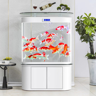 轻奢自动过滤循环水族箱客厅家用底滤鱼缸中大型免换水玻璃金鱼缸