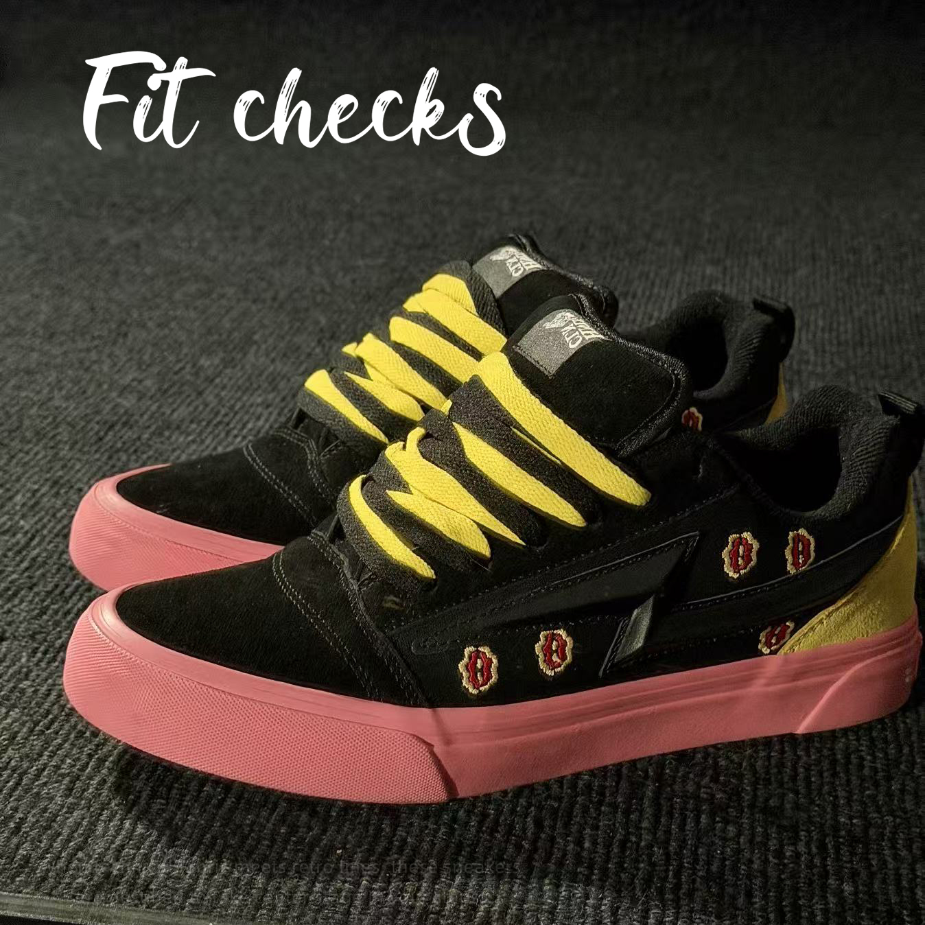 松田光市漫画家联名MONSTER PARTY闪电鞋粉黑撞色胖胖休闲面包鞋