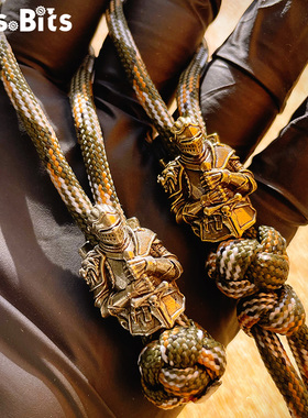 黄铜白铜经典骑士EDC刀坠7芯9芯伞绳坠手电项链吊坠DIY钥匙扣挂件