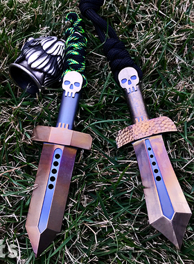 BitsBits一代钛合金骷髅大宝剑宝剑指尖减压EDC把玩车钥匙挂件