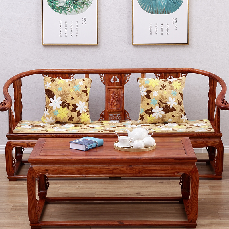 毛绒实木沙发垫冬季新中式红木沙发家具坐垫椅垫海绵垫子四季通用-封面