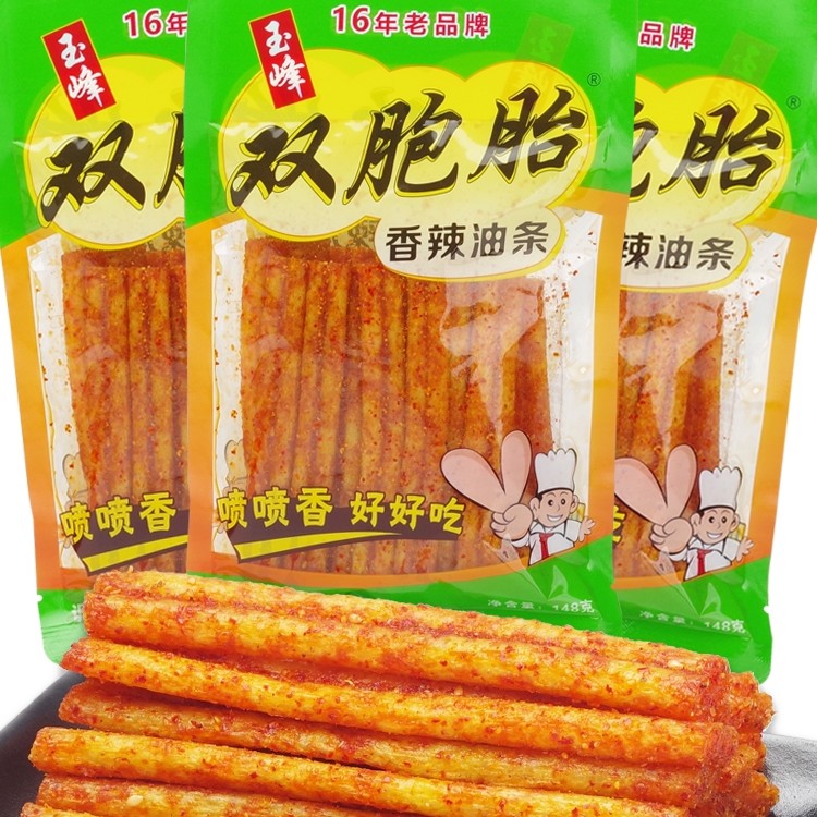 湖南特产玉峰双胞胎校园长条手撕