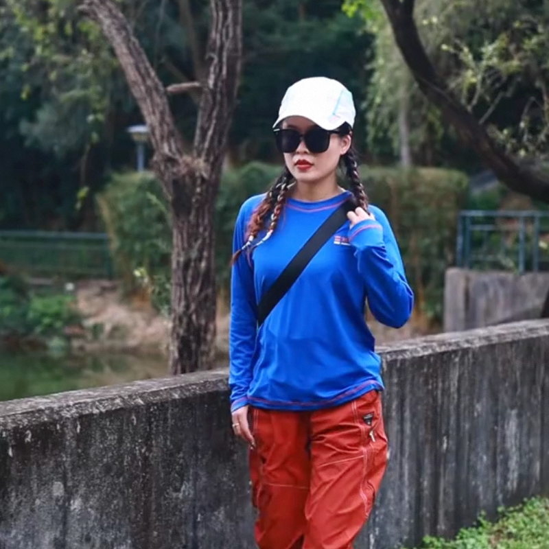 抓绒衣女春秋季弹力保暖晨跑步长袖T恤户外薄绒运动衫徒步登山服