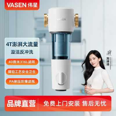 VASEN伟星前置过滤器反冲洗自来水管道过滤器家用4吨大流量经典型