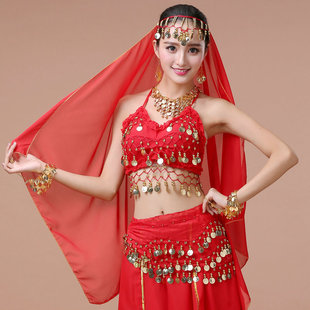 印度舞演出头饰头纱配饰舞蹈表演首饰肚皮舞项链耳环头链指环手链