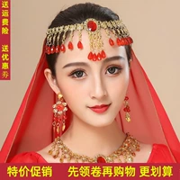 Шифоновый аксессуар для волос, платок, Индия, с драгоценным камнем