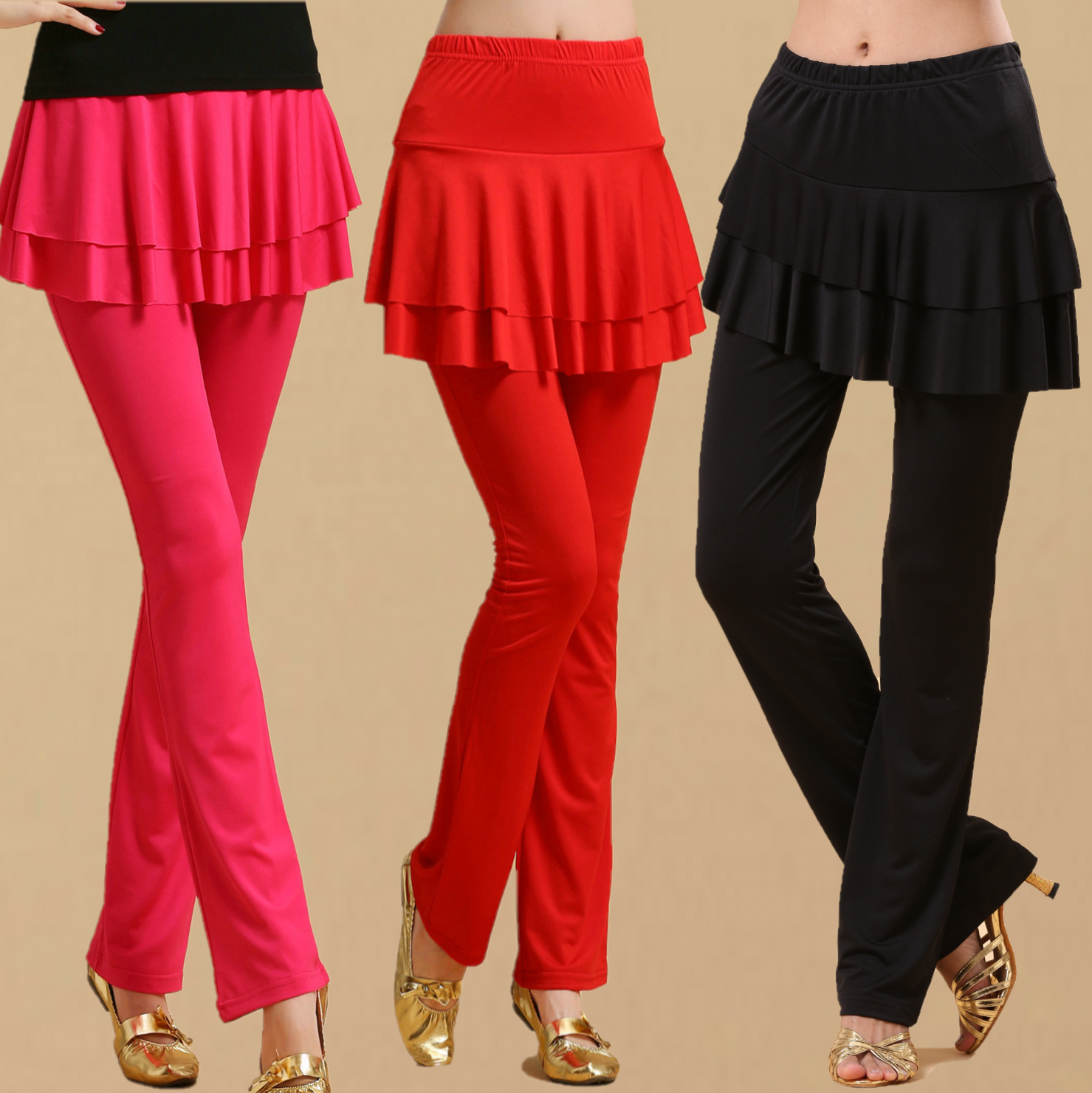 广场舞服装新款牛奶丝裙裤连体两件套跳舞裤子大码女长裤舞蹈裤裙,运动/瑜伽/健身/球迷用品,广场舞裤,淘宝优惠券,粉丝福利购,淘宝优惠卷