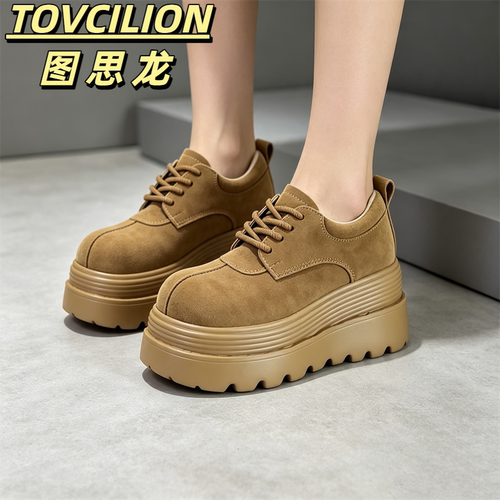 小个子8cm厚底防滑乐福女鞋