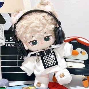 现货娃衣卫衣鞋袜20CM套装棉花娃娃公仔项圈配饰娃衣帅气学院套装