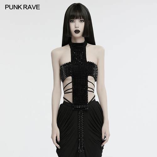 哥特暗黑十字架背心吊带