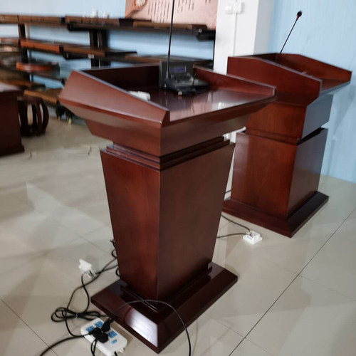 厂家直销实木高端豪华型自动升降演讲台发言台导购司仪讲台培训台