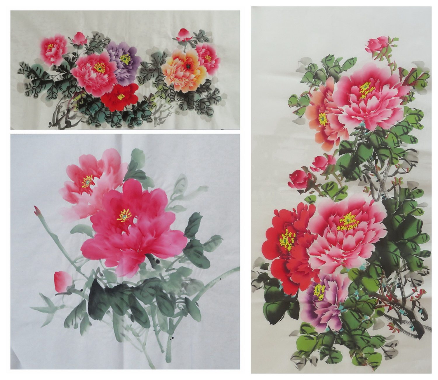 楼一阁书画 花鸟国画三尺牡丹 国画客厅 字画作品 手绘装饰n1