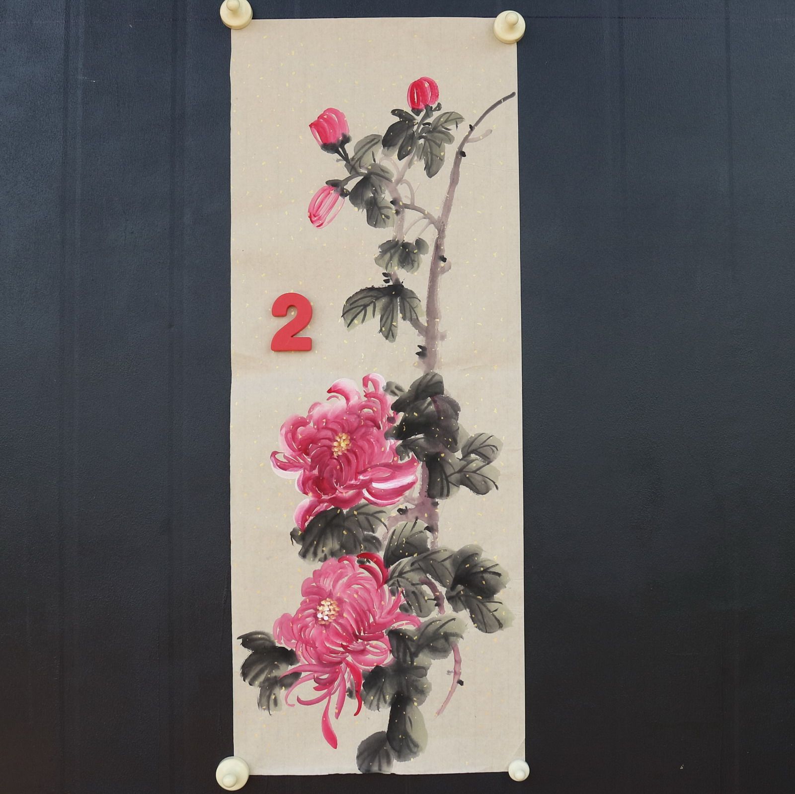 特价处理无款练手绘写意竖幅24X68厘米花鸟国画装饰字画RD591802