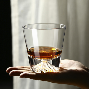 观山杯家用玻璃喝水杯子威士忌酒杯高颜值咖啡杯高级感 日式
