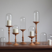 imooo原创家居日式 实木中古烛台摆件高脚木托盘复古木烛台蜡烛台