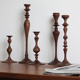 中古样板间家居装 imooo原创黑胡桃实木中古烛台日式 法式 饰摆件