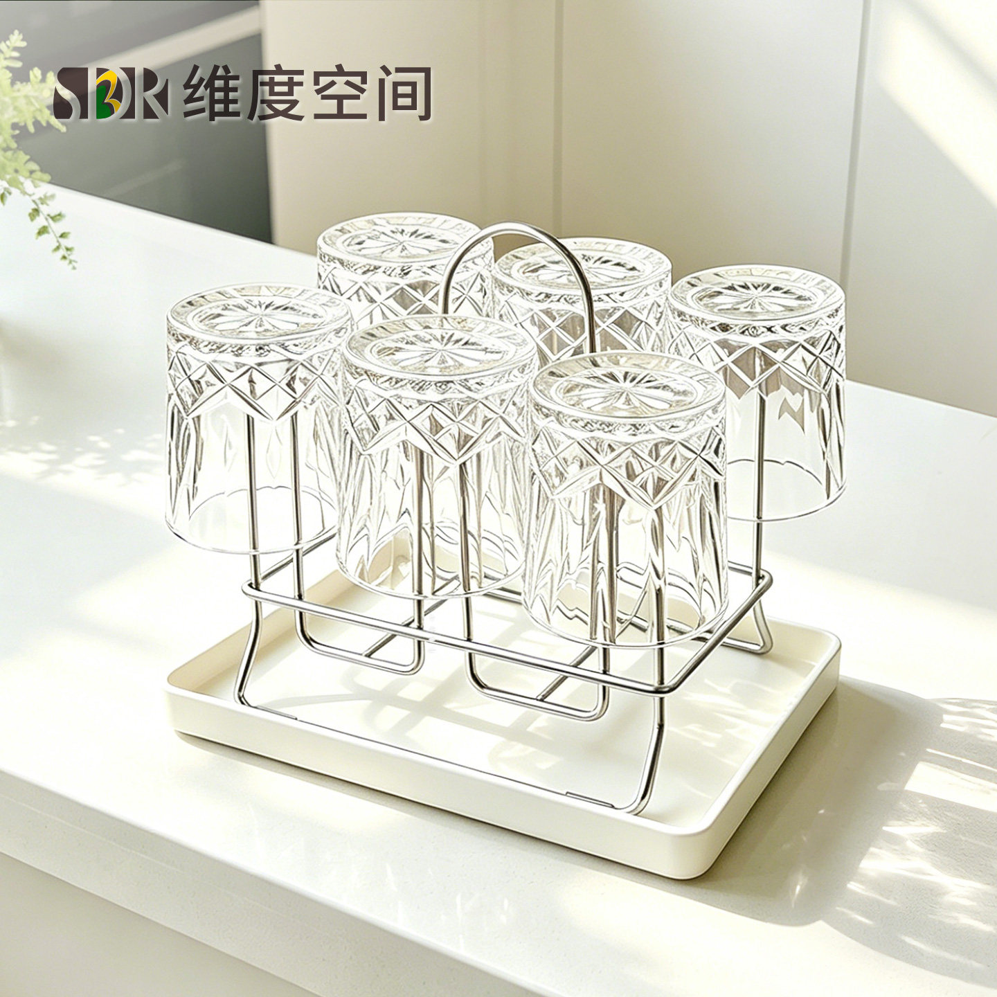 304不锈钢倒挂水杯架沥水茶杯架图片
