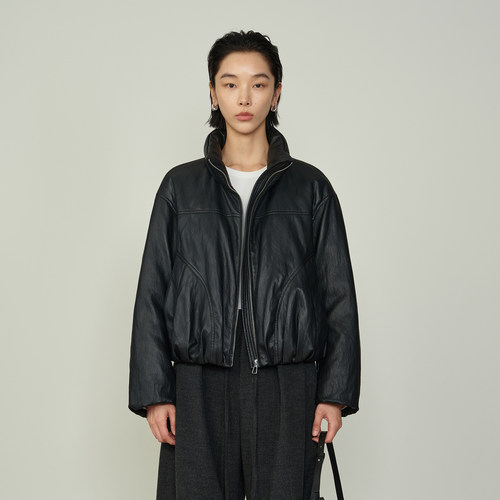 【反季特惠】羽绒服女25冬季新款皮羽绒夹克立领时尚百搭保暖外套