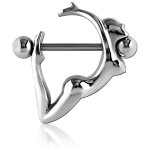 性感美女欧美穿刺饰品情趣防过敏钛钢乳链/乳环/乳钉nipple ring