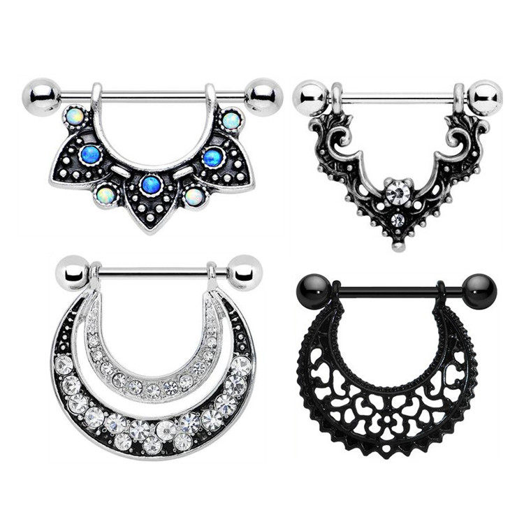 欧美新款朋穿孔胸环克男生女生穿刺饰品复古乳环乳头钉乳钉乳头环