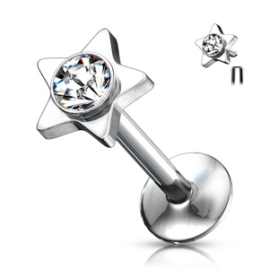 内螺纹欧美出口医用钛钢防过敏迷你镶钻T杆唇钉长杆耳钉Labret