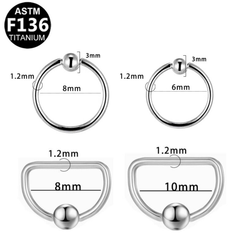 G23纯钛男性系带阴环情趣穿刺圆圈卡珠pa环卡球耳鼻唇乳环女多用