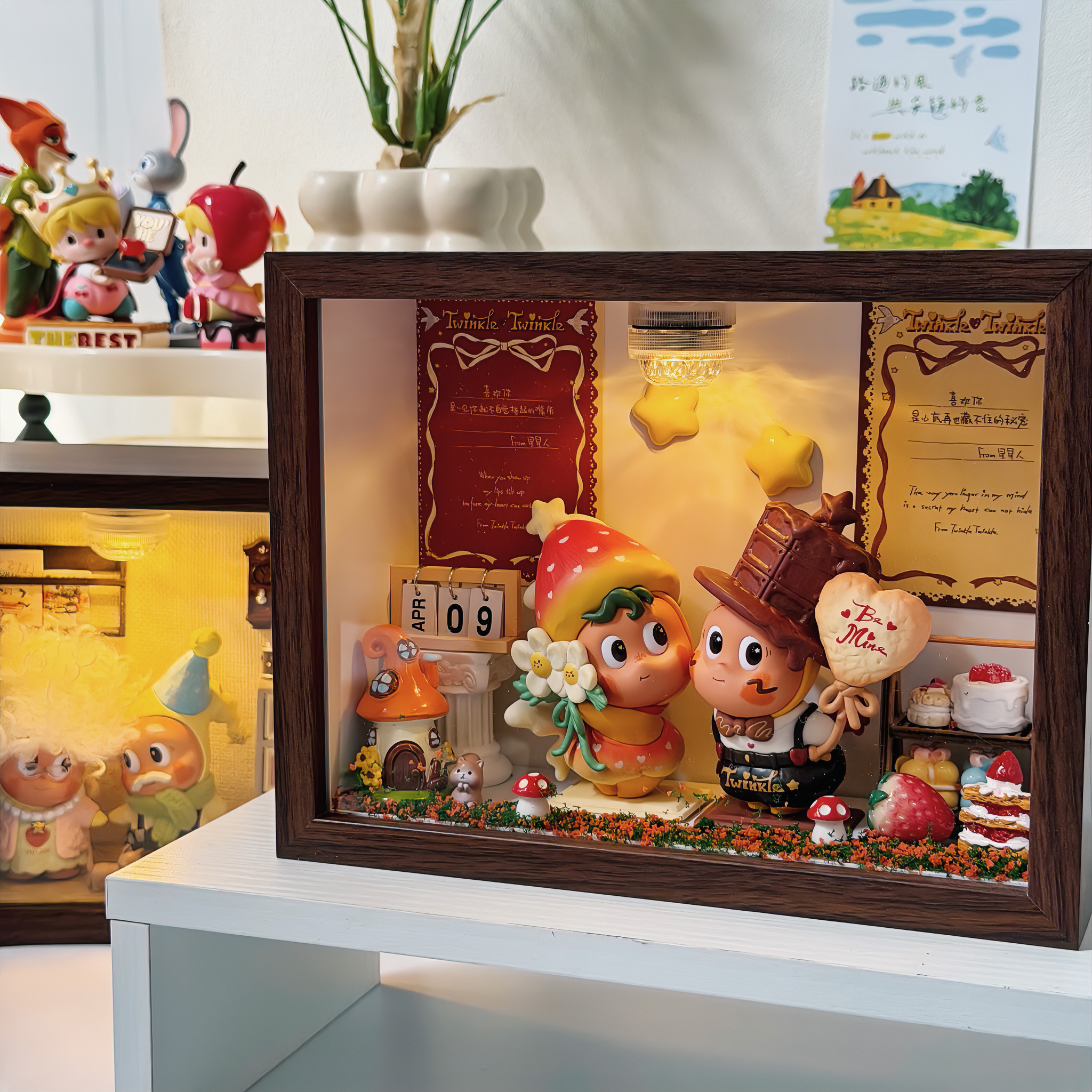 泡泡玛特星星人系列相框手工制作材料送闺蜜朋友女生摆件520礼物