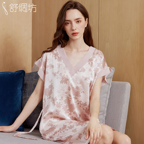 舒绸坊新中式100%桑蚕丝真丝睡裙