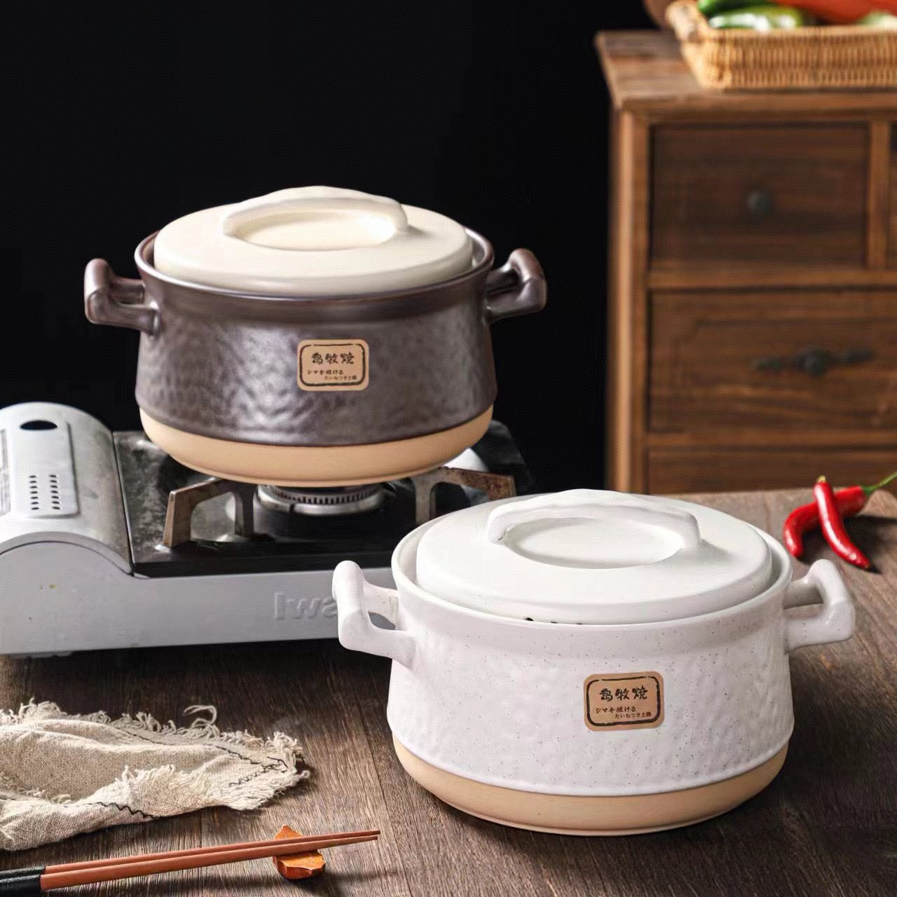 砂锅家用新日式陶瓷炖锅带盖燃气炉煲仔饭砂锅粥双耳汤锅,厨房/烹饪用具,砂锅/石锅,淘宝优惠券,粉丝福利购,淘宝优惠卷