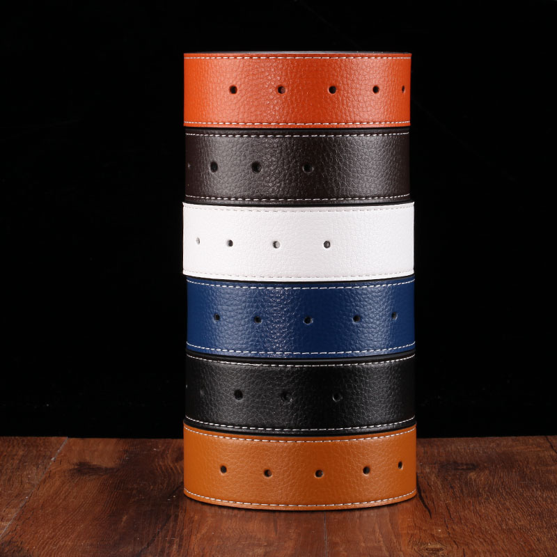 女士平滑扣男青年休闲裤真皮腰带