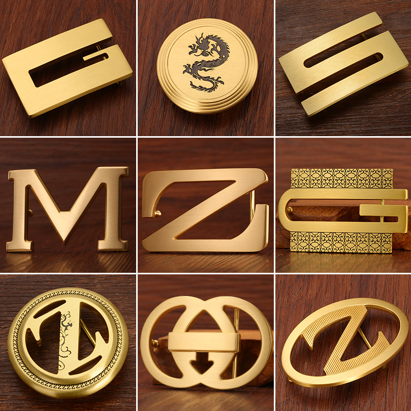 纯铜皮带扣头平滑扣男士腰带
