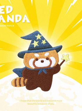 可爱小熊猫刺绣胸针卡通动物别针布艺徽章衣服装饰包包动物园礼品