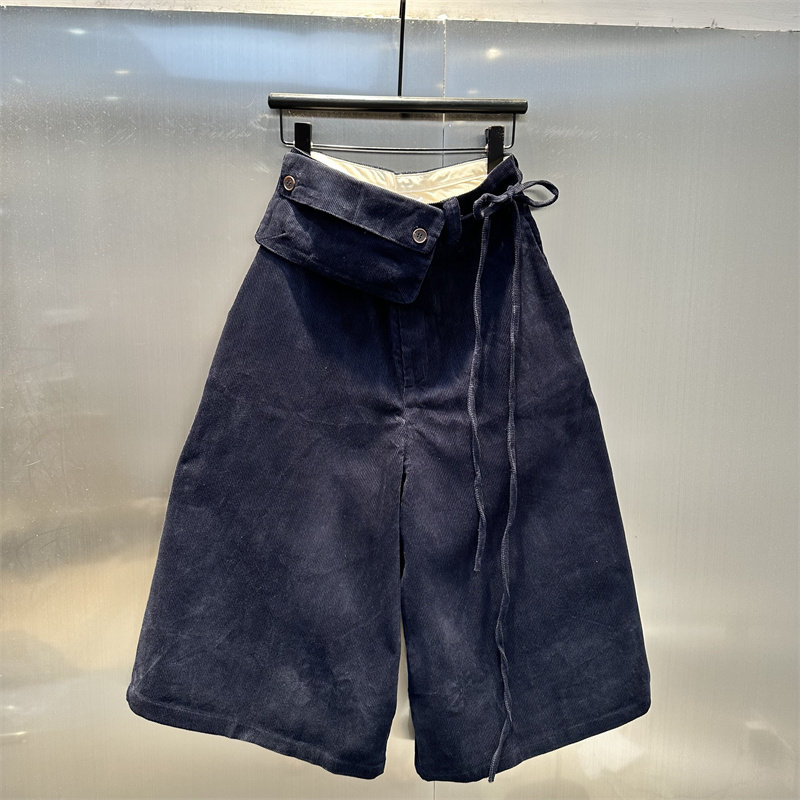 韩版纯色高腰显瘦灯芯绒八分裤女2025年秋季新款通勤简约阔腿中裤,女装/女士精品,休闲裤,淘宝优惠券,粉丝福利购,淘宝优惠卷