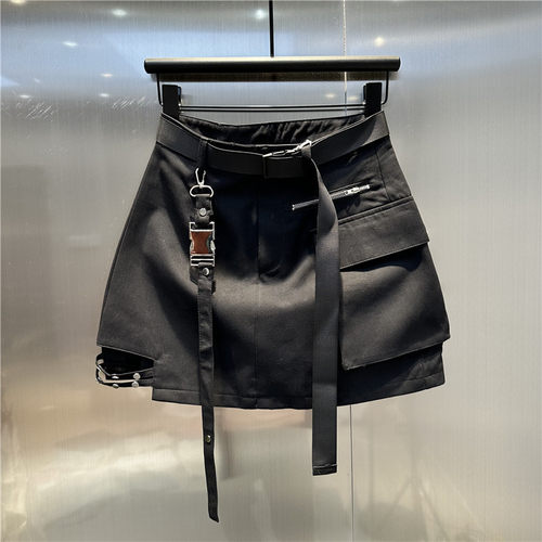 运动飘带A字裙镂空防走光短裙